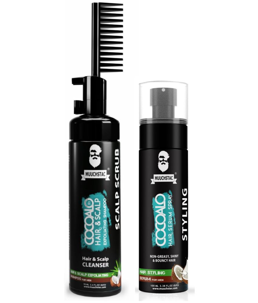     			Muuchstac Cocoalo Hair & Scalp Exfoliating Shampoo with Hair Serum Spray for Men (Pack of 2)