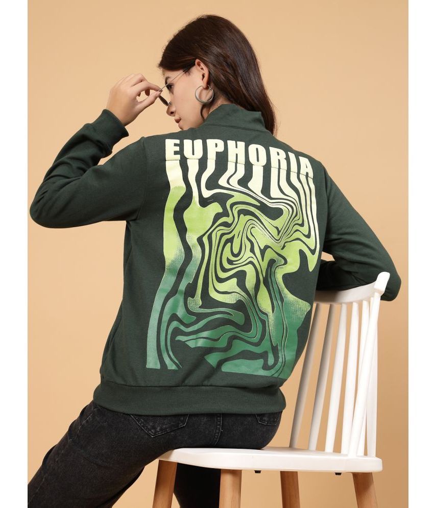    			Rigo Fleece Women's Zippered Sweatshirt ( Green )