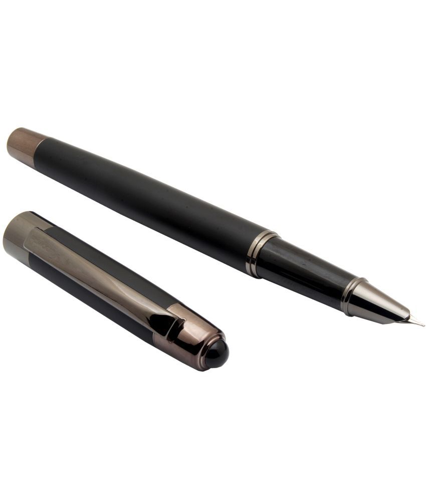     			Srpc Luoshi 5307 Matte Gray Metal Body Fountain Pen With Gunmetal Trims & Hooded Fine Nib
