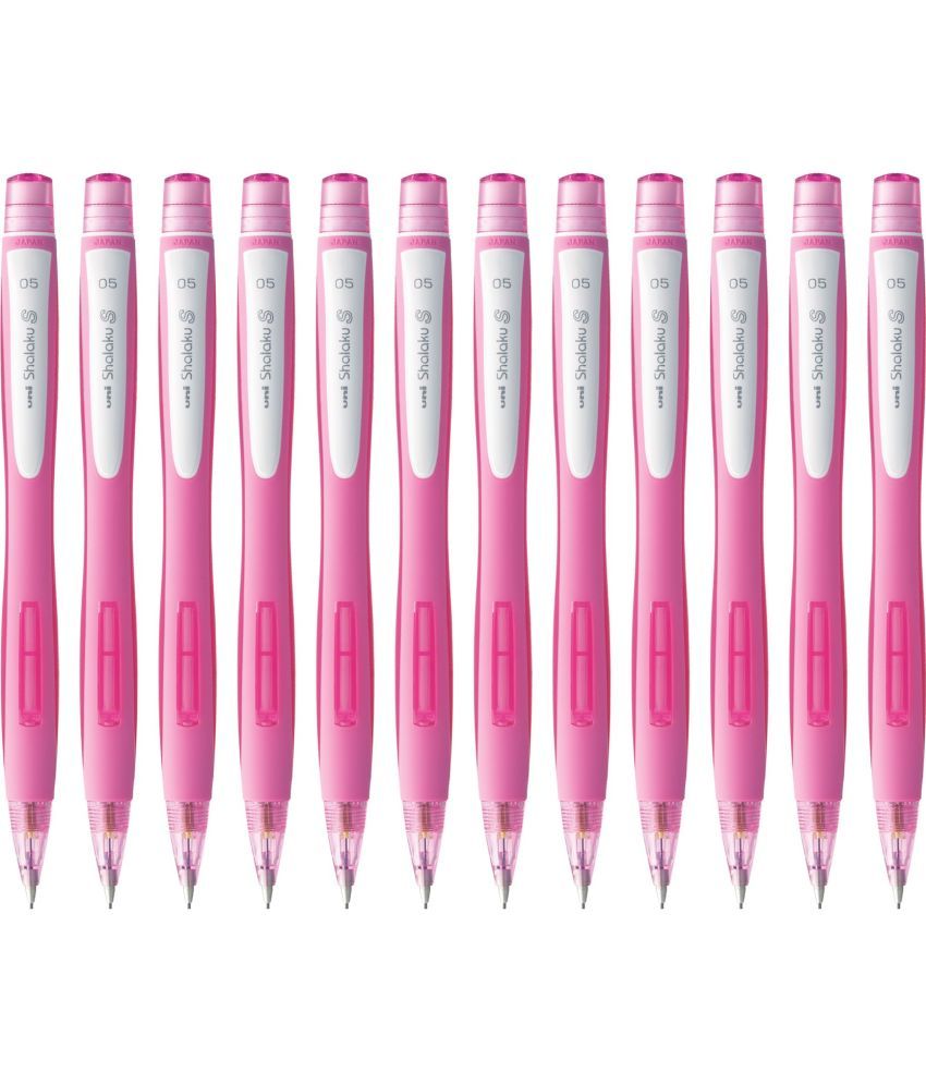     			uni-ball Shalaku M5 228 0.5mm, Built in Eraser (Pink Body) Pencil (Set of 12, Pink)