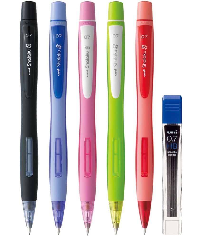     			uni-ball Shalaku M7 228 0.7mm Mechanical Pencil | Multicolor Body, Ergonomic Grip Pencil (Set of 5, Multicolor Body)