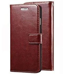 Kosher Traders Brown Flip Cover Artificial Leather Compatible For Oneplus Nord 2 ( Pack of 1 )