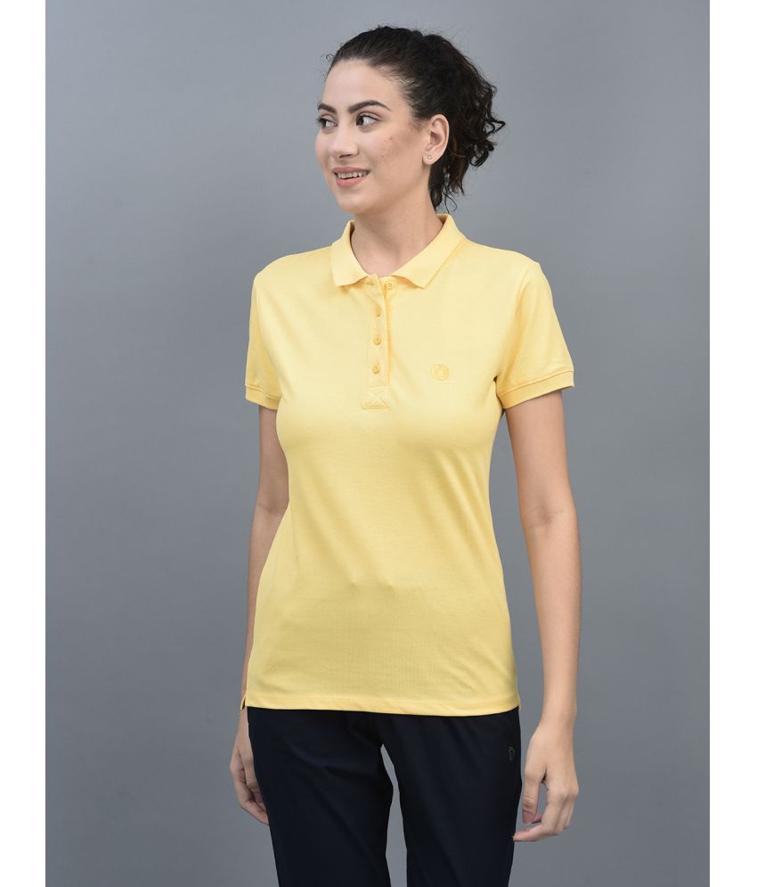     			Dollar Yellow Cotton Blend Regular Fit Women's T-Shirt ( Pack of 1 )