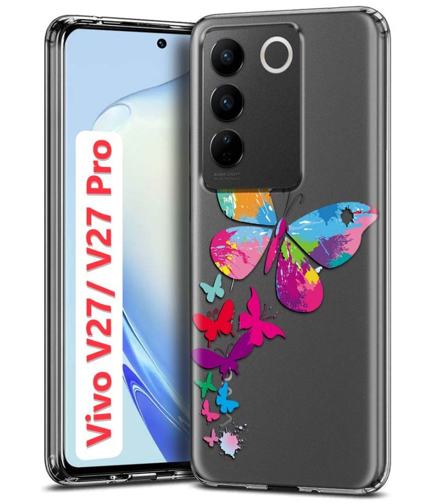     			Fashionury Multicolor Printed Back Cover Silicon Compatible For Vivo V27 Pro 5G ( Pack of 1 )