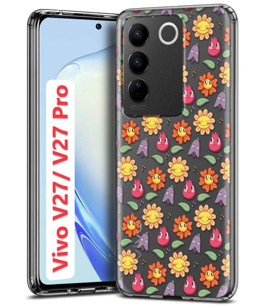     			Fashionury Multicolor Printed Back Cover Silicon Compatible For Vivo V27 Pro 5G ( Pack of 1 )