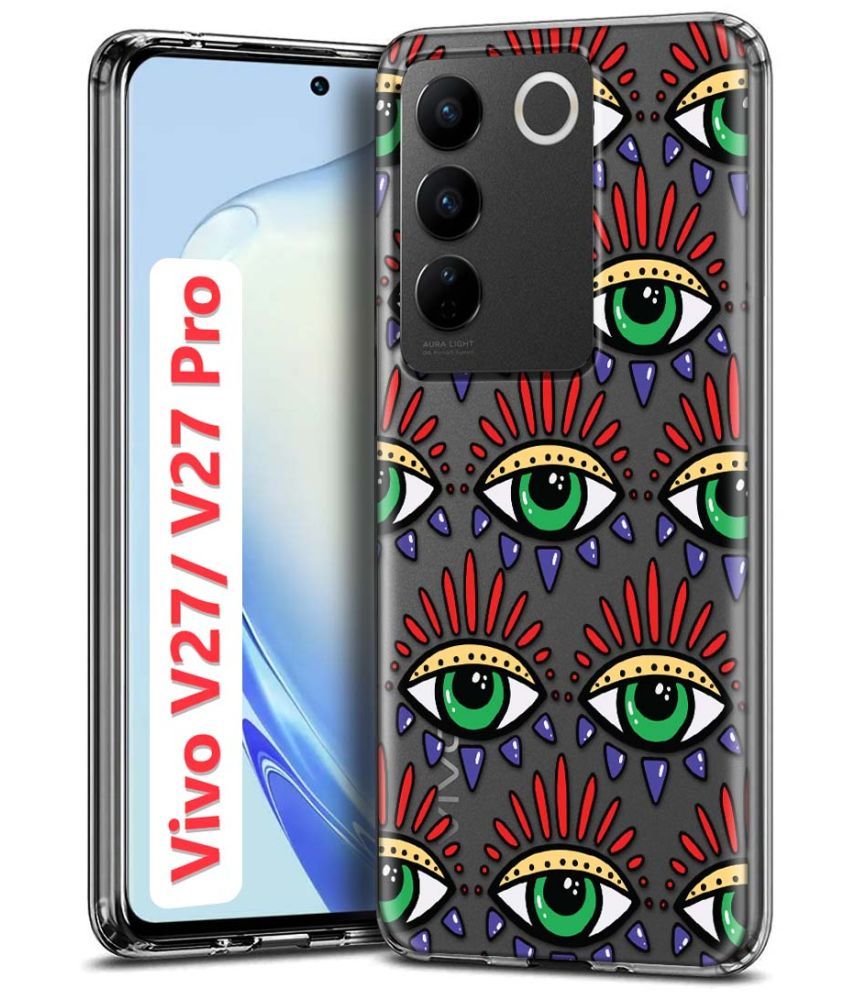     			Fashionury Multicolor Printed Back Cover Silicon Compatible For Vivo V27 5G ( Pack of 1 )