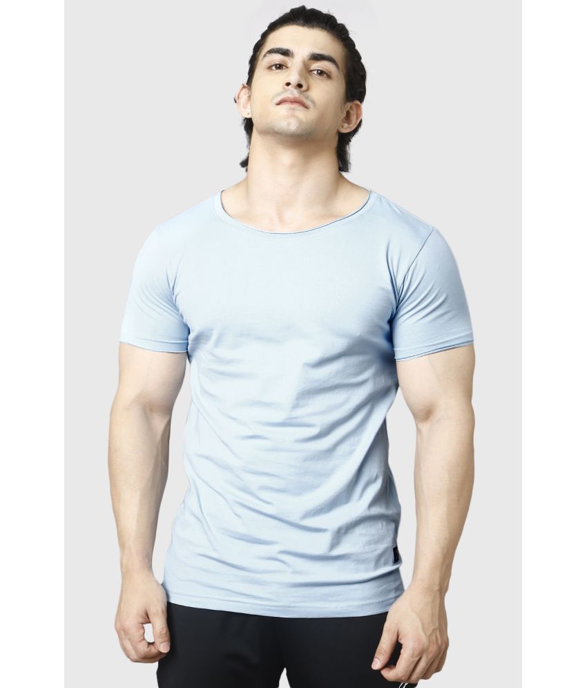     			Fuaark Sky Blue Cotton Slim Fit Men's Sports T-Shirt ( Pack of 1 )