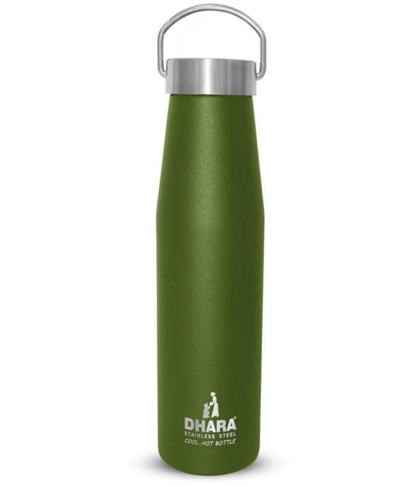     			Dhara Stainless Steel Yes 24 plus 500 Green Green Cola Water Bottle 500 mL ( Set of 1 )