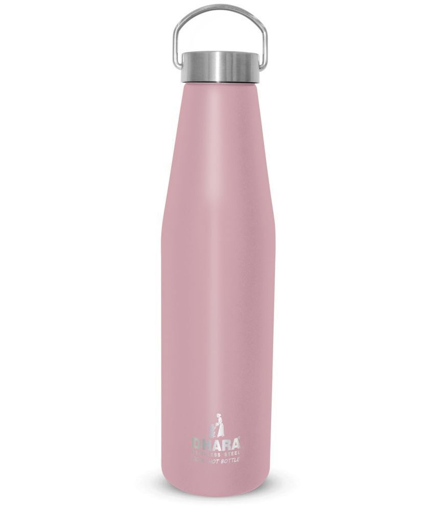     			Dhara Stainless Steel Yes 24 plus 750 Pink  Pink Cola Water Bottle 750 mL ( Set of 1 )