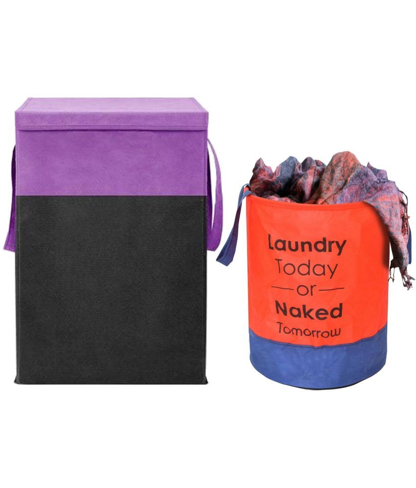     			HOMETALES Purple Laundry Bag