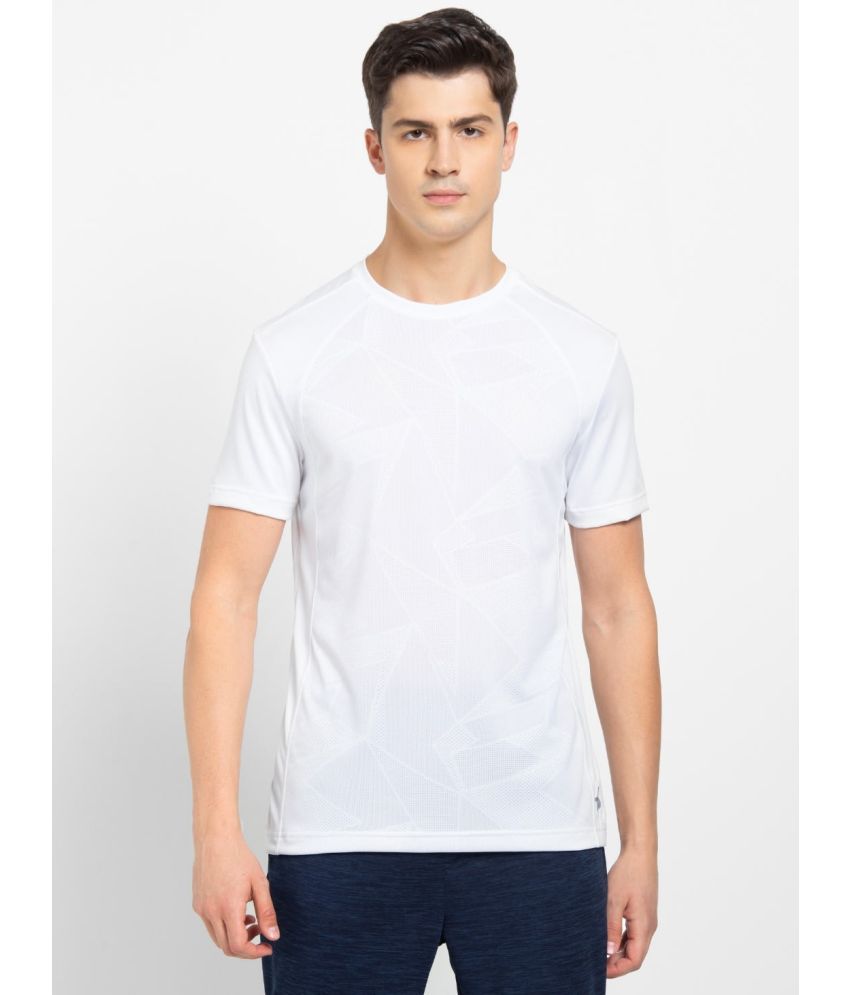     			Jockey MV15 Men's Microfiber Fabric Breathable Mesh Round Neck Half Sleeve T-Shirt - White