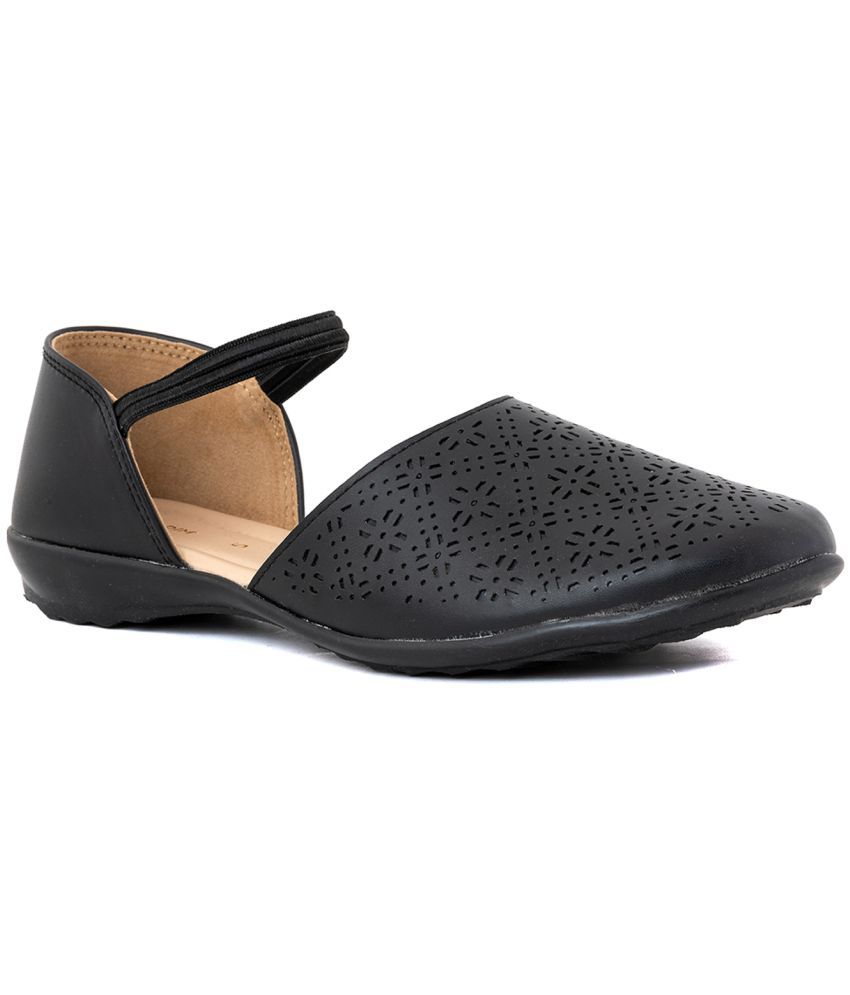     			KHADIM Black Women's Flats