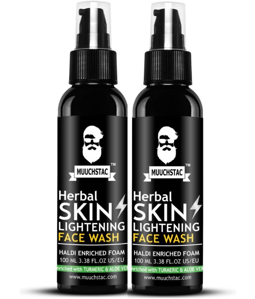     			Muuchstac Herbal Skin Lightening Haldi with Aloe Vera Extract Face Wash for Men (100ml, Pack of 2)