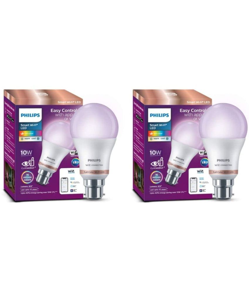     			Philips 10w Dimmable Smart Bulb ( Pack of 2 )