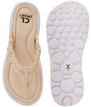 Carlton London Beige Women's Thong Flip Flop