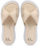 Carlton London Beige Women's Slide Flip Flop