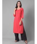 Dollar Missy Cotton Blend Striped Straight Women's Kurti - Red ( Pack of 1 )