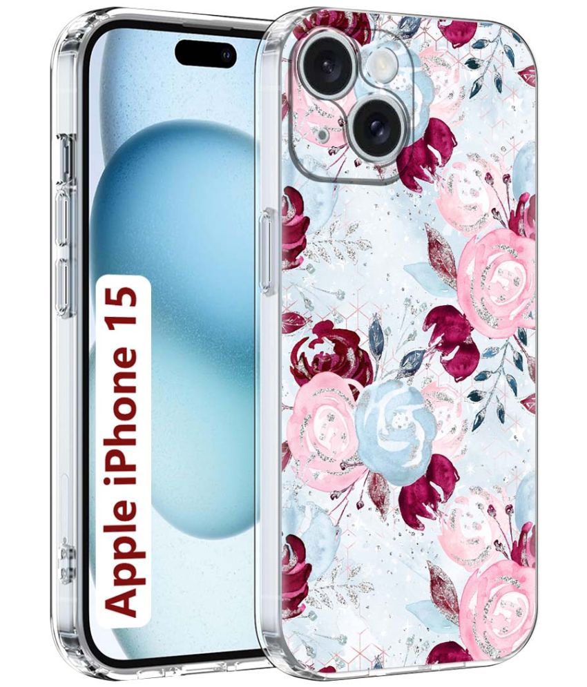     			Fashionury Multicolor Printed Back Cover Silicon Compatible For Apple iPhone 15 ( Pack of 1 )