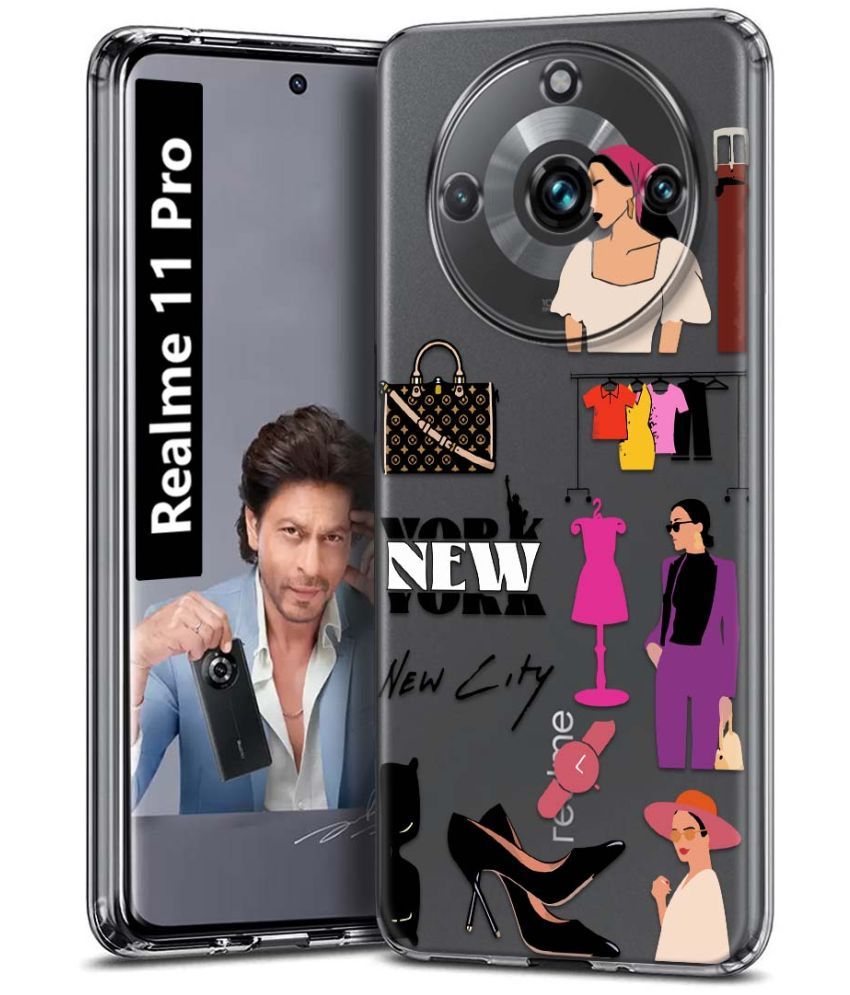     			Fashionury Multicolor Printed Back Cover Silicon Compatible For Realme 11 Pro ( Pack of 1 )