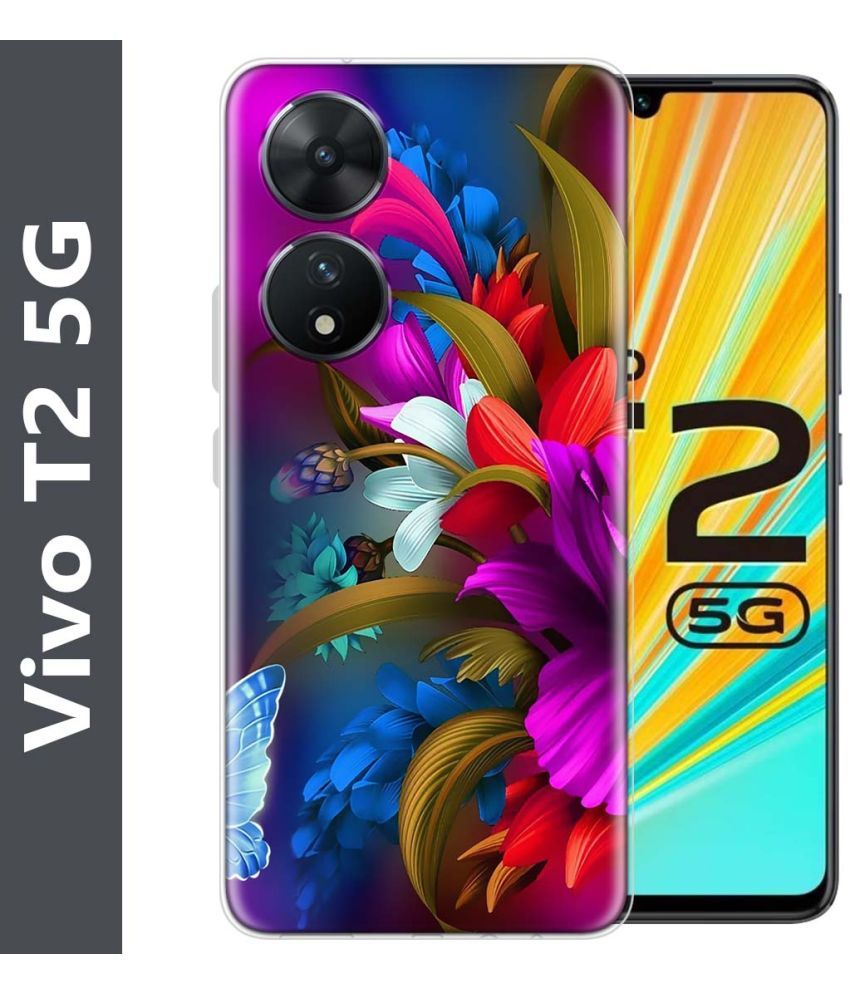     			Fashionury Multicolor Printed Back Cover Silicon Compatible For Vivo T2 5G ( Pack of 1 )