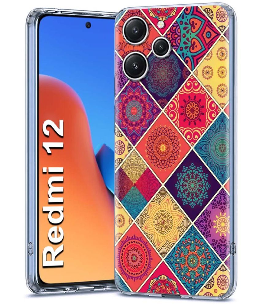     			Fashionury Multicolor Printed Back Cover Silicon Compatible For Redmi 12 ( Pack of 1 )