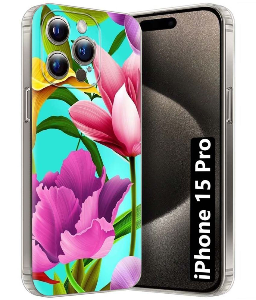     			Fashionury Multicolor Printed Back Cover Silicon Compatible For Apple iPhone 15 Pro ( Pack of 1 )