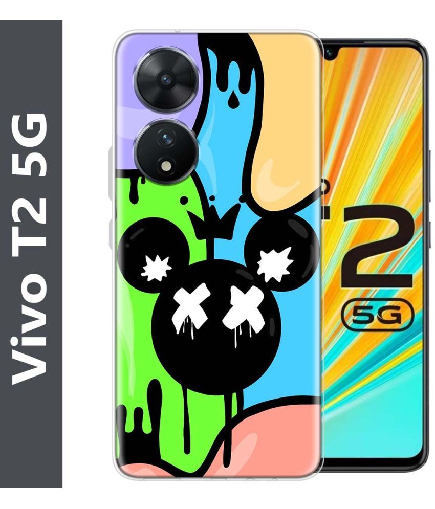     			Fashionury Multicolor Printed Back Cover Silicon Compatible For Vivo T2 5G ( Pack of 1 )