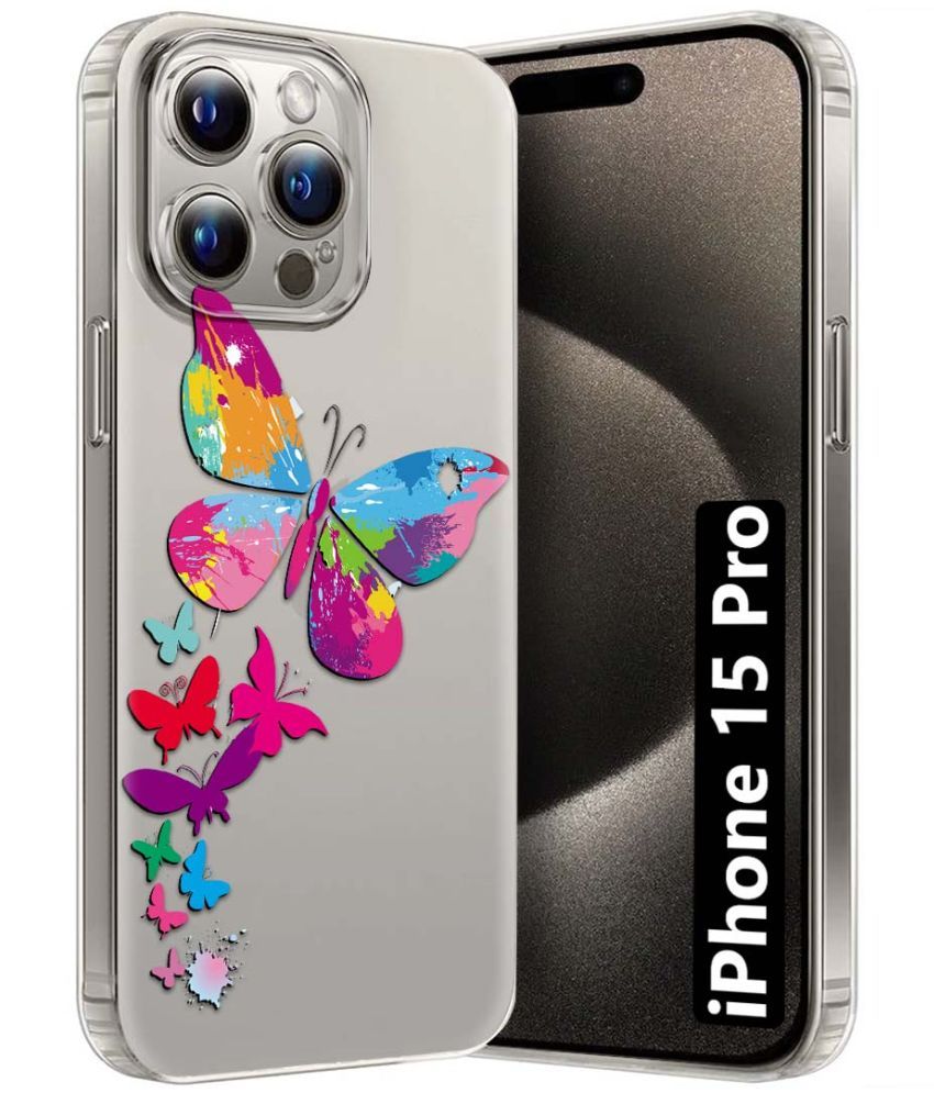     			Fashionury Multicolor Printed Back Cover Silicon Compatible For Apple iPhone 15 Pro ( Pack of 1 )