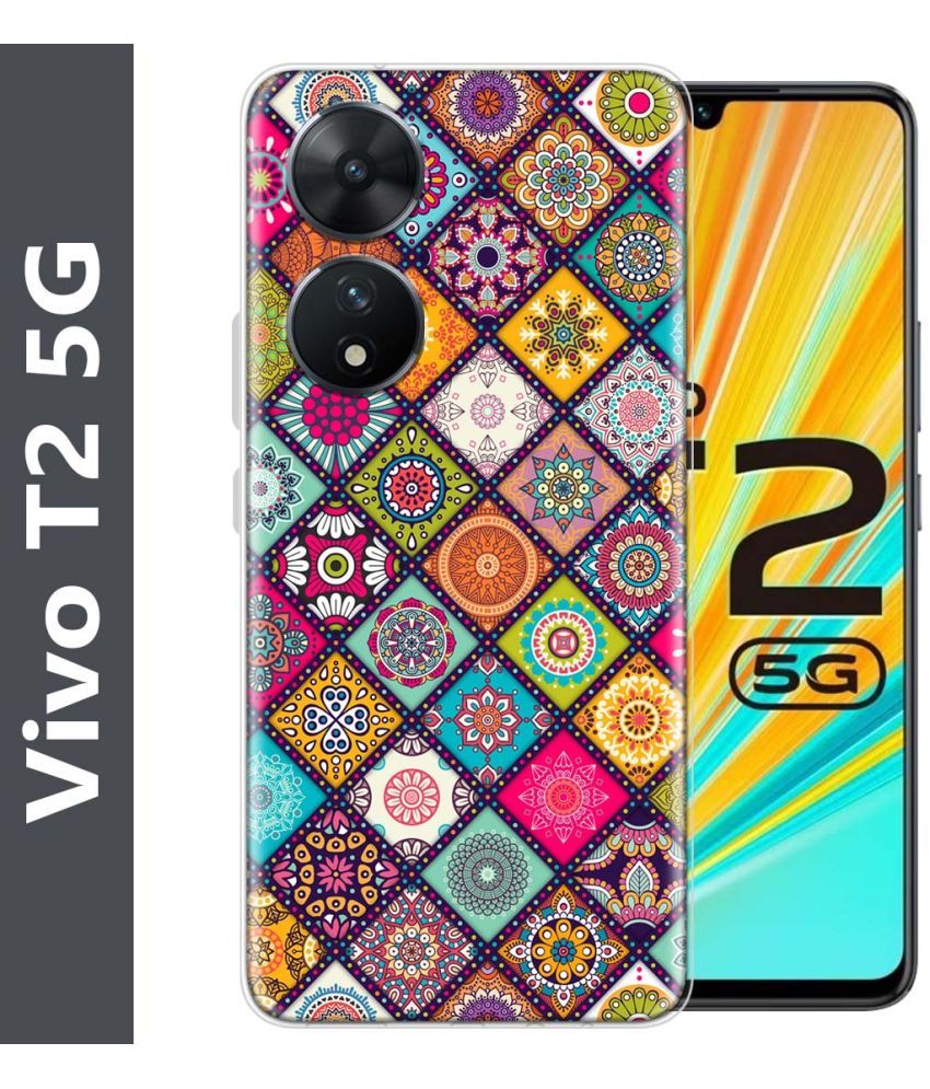     			Fashionury Multicolor Printed Back Cover Silicon Compatible For Vivo T2 5G ( Pack of 1 )