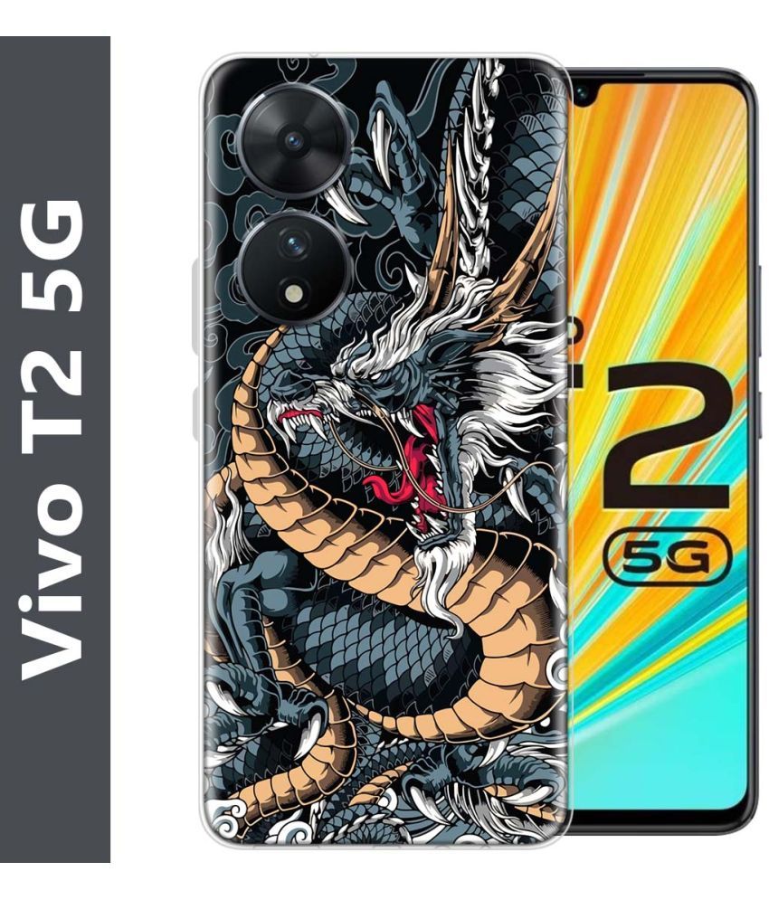     			Fashionury Multicolor Printed Back Cover Silicon Compatible For Vivo T2 5G ( Pack of 1 )