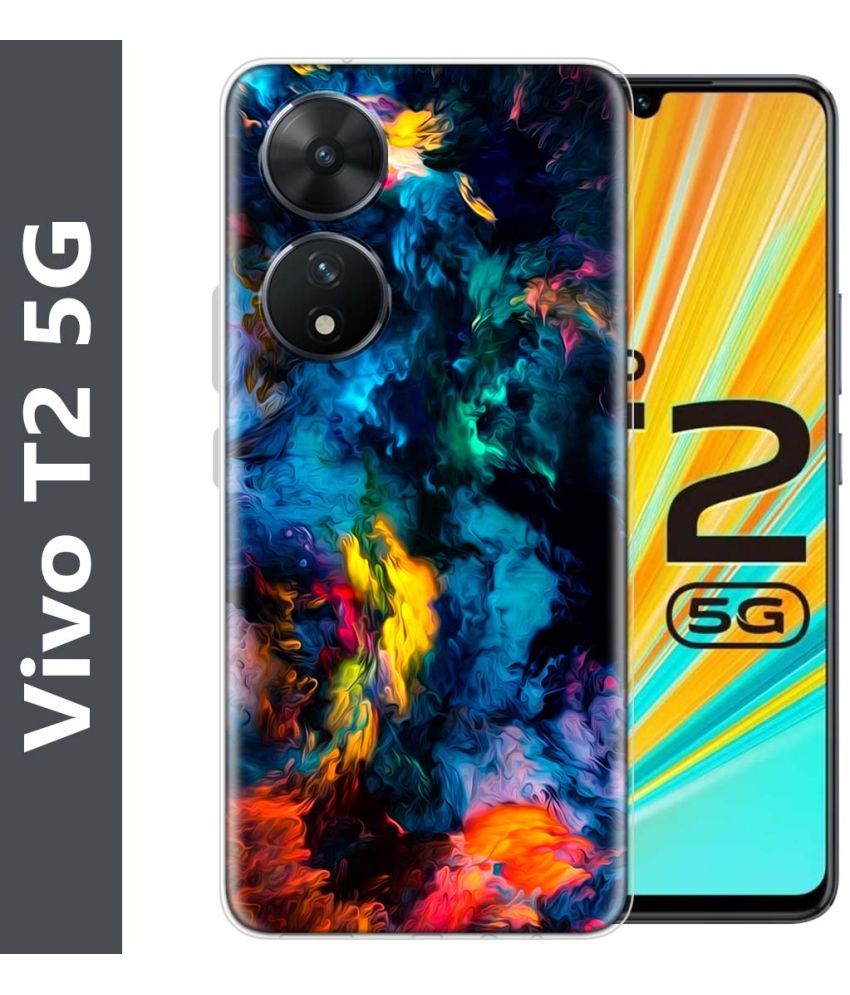     			Fashionury Multicolor Printed Back Cover Silicon Compatible For Vivo T2 5G ( Pack of 1 )