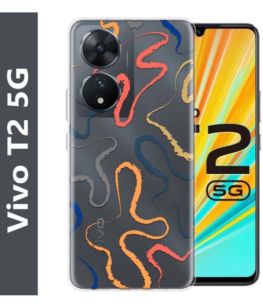     			Fashionury Multicolor Printed Back Cover Silicon Compatible For Vivo T2 5G ( Pack of 1 )