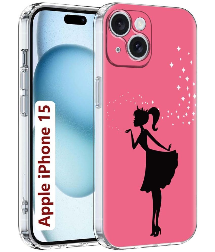     			Fashionury Multicolor Printed Back Cover Silicon Compatible For Apple iPhone 15 ( Pack of 1 )