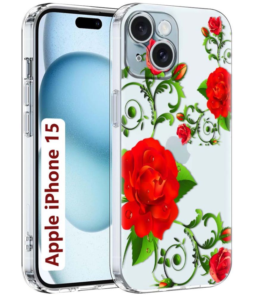     			Fashionury Multicolor Printed Back Cover Silicon Compatible For Apple iPhone 15 ( Pack of 1 )