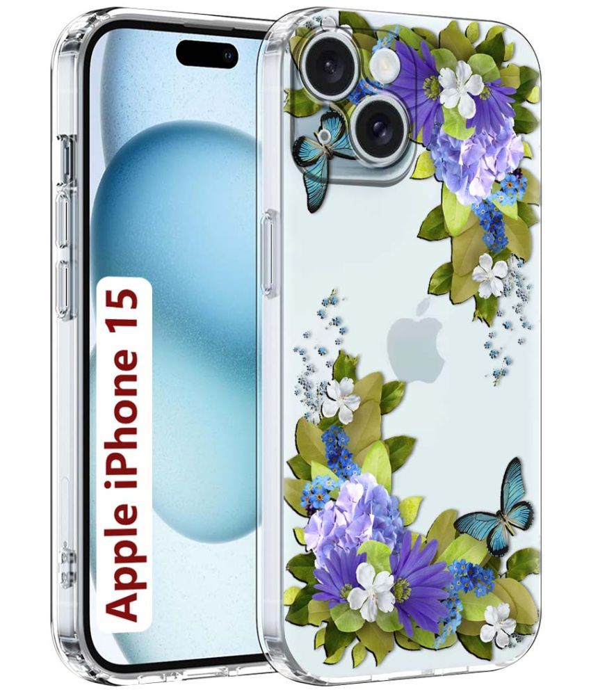     			Fashionury Multicolor Printed Back Cover Silicon Compatible For Apple iPhone 15 ( Pack of 1 )