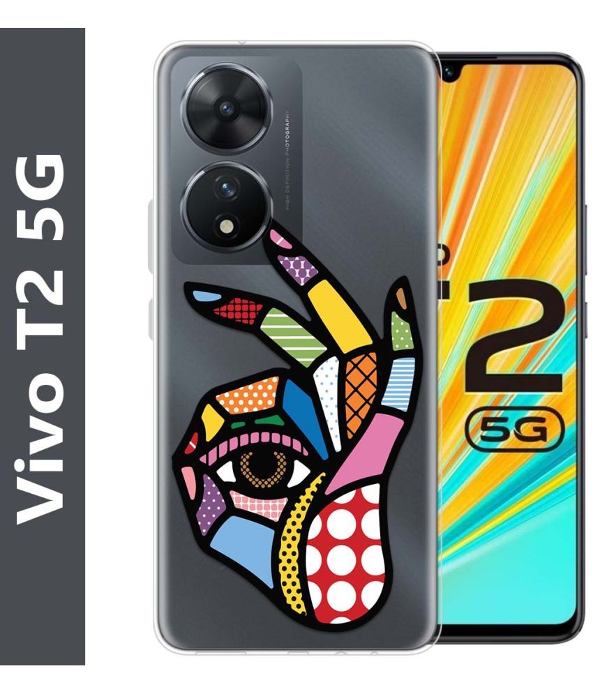     			Fashionury Multicolor Printed Back Cover Silicon Compatible For Vivo T2 5G ( Pack of 1 )