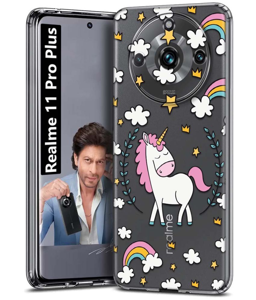     			Fashionury Multicolor Printed Back Cover Silicon Compatible For Realme 11 Pro Plus ( Pack of 1 )