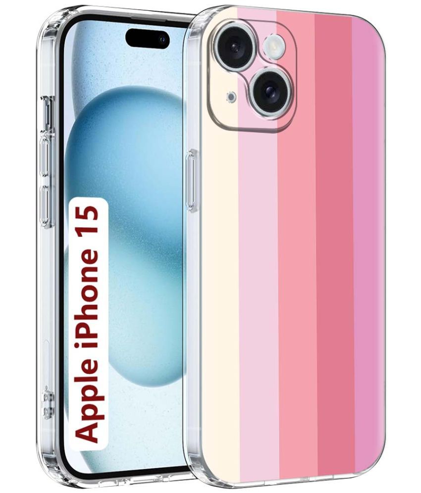     			Fashionury Multicolor Printed Back Cover Silicon Compatible For Apple iPhone 15 ( Pack of 1 )