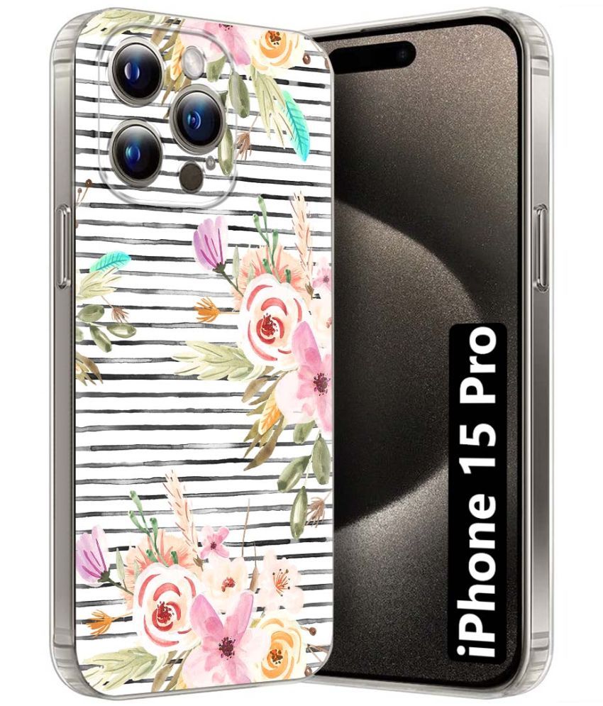     			Fashionury Multicolor Printed Back Cover Silicon Compatible For Apple iPhone 15 Pro ( Pack of 1 )