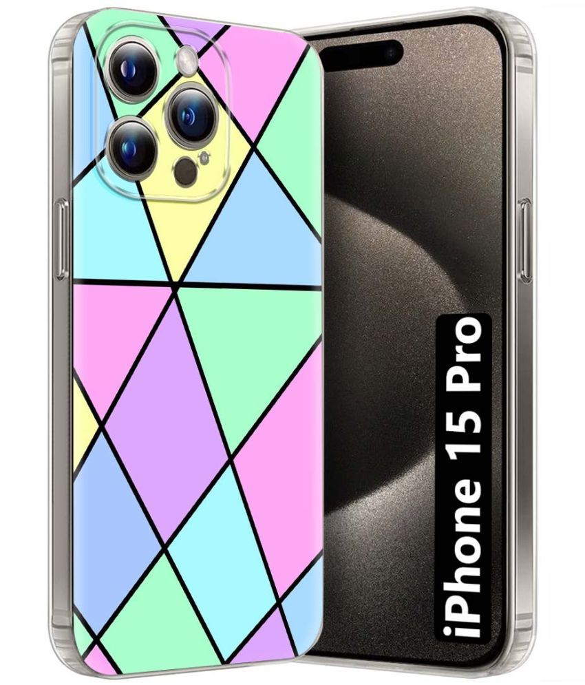     			Fashionury Multicolor Printed Back Cover Silicon Compatible For Apple iPhone 15 Pro ( Pack of 1 )