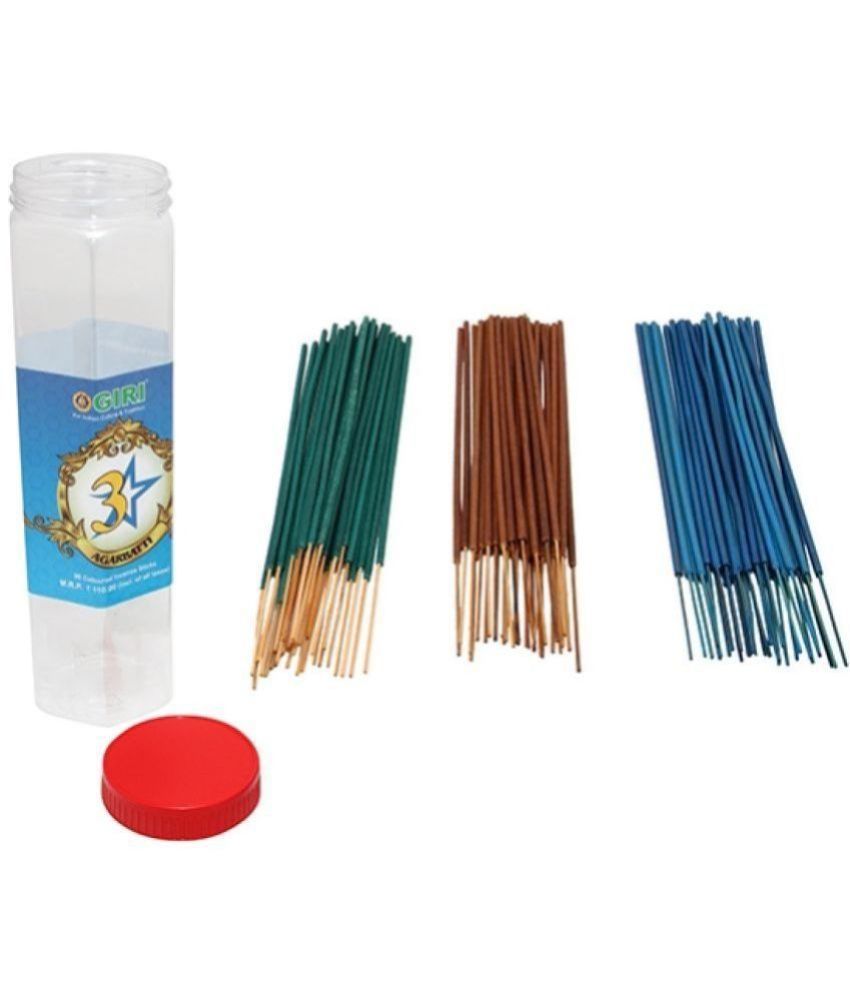    			Giri Three Star Incense Sticks - 90 Sticks | 3 Star Agarbathi/ Agarbatti for Poo Incense Stick Exotic 179 gm ( Pack of 1 )