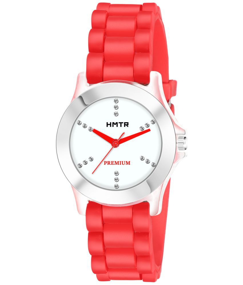     			HMTr Red Silicon Analog Womens Watch