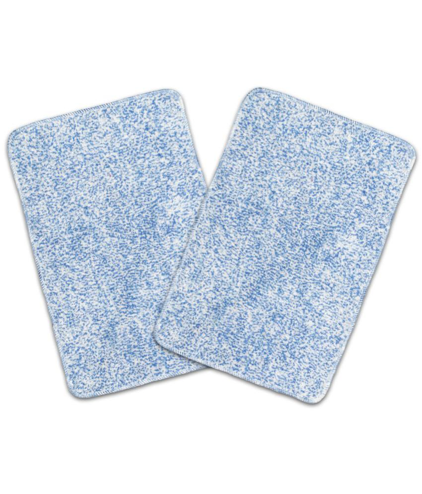     			LADLI JEE Anti-skid Microfibre Bath Mat Other Sizes cm ( Pack of 2 ) - Blue
