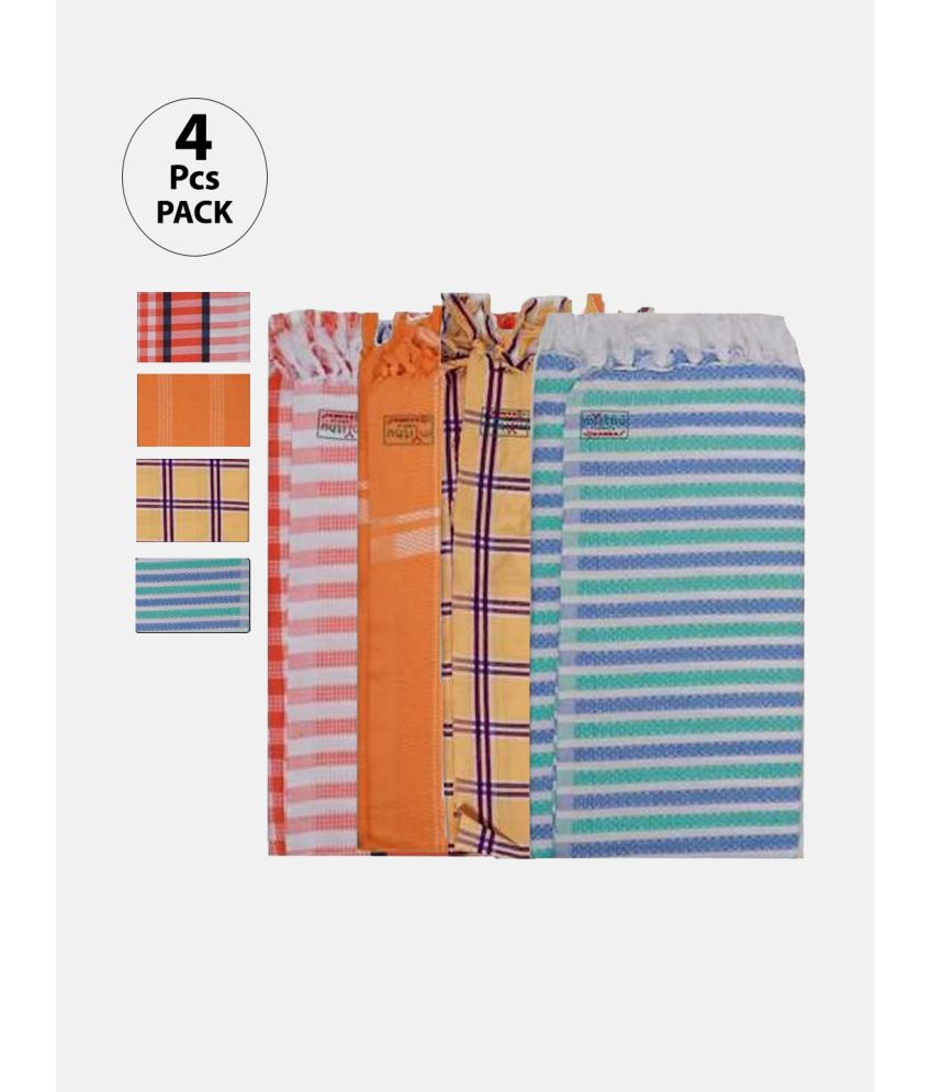     			Ramraj cotton Cotton Striped 375 -GSM Bath Towel ( Pack of 4 ) - Multicolor