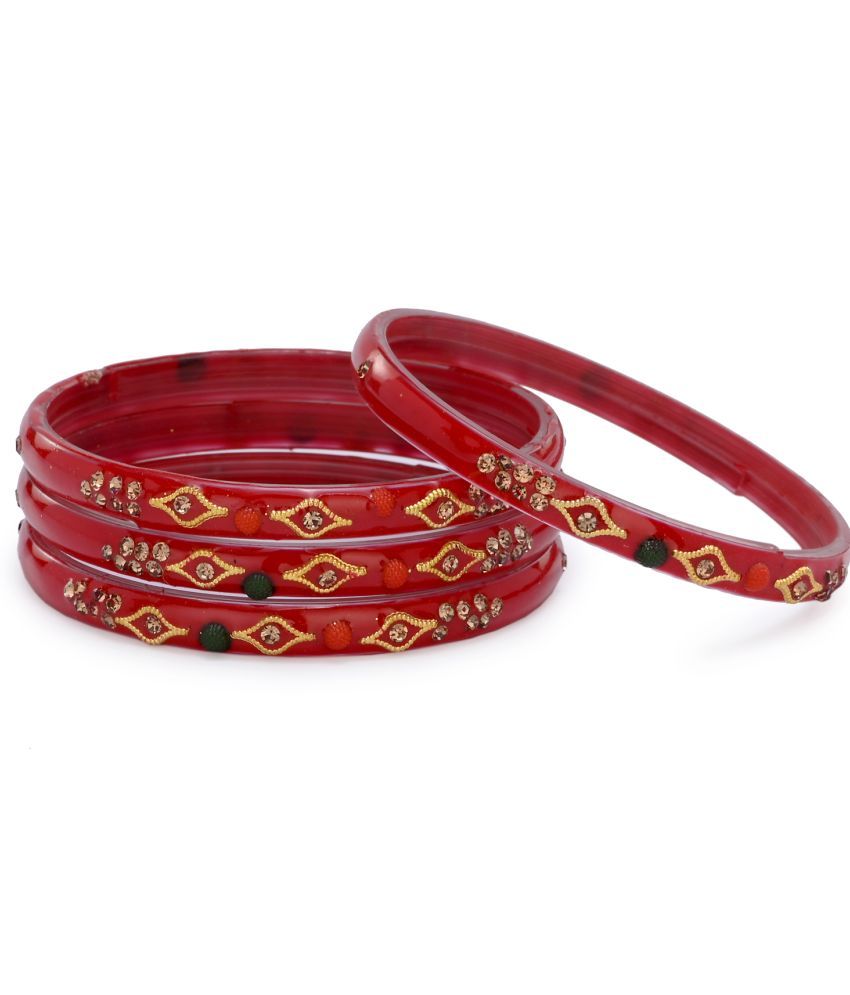     			Somil Red Bangle Set ( Pack of 4 )