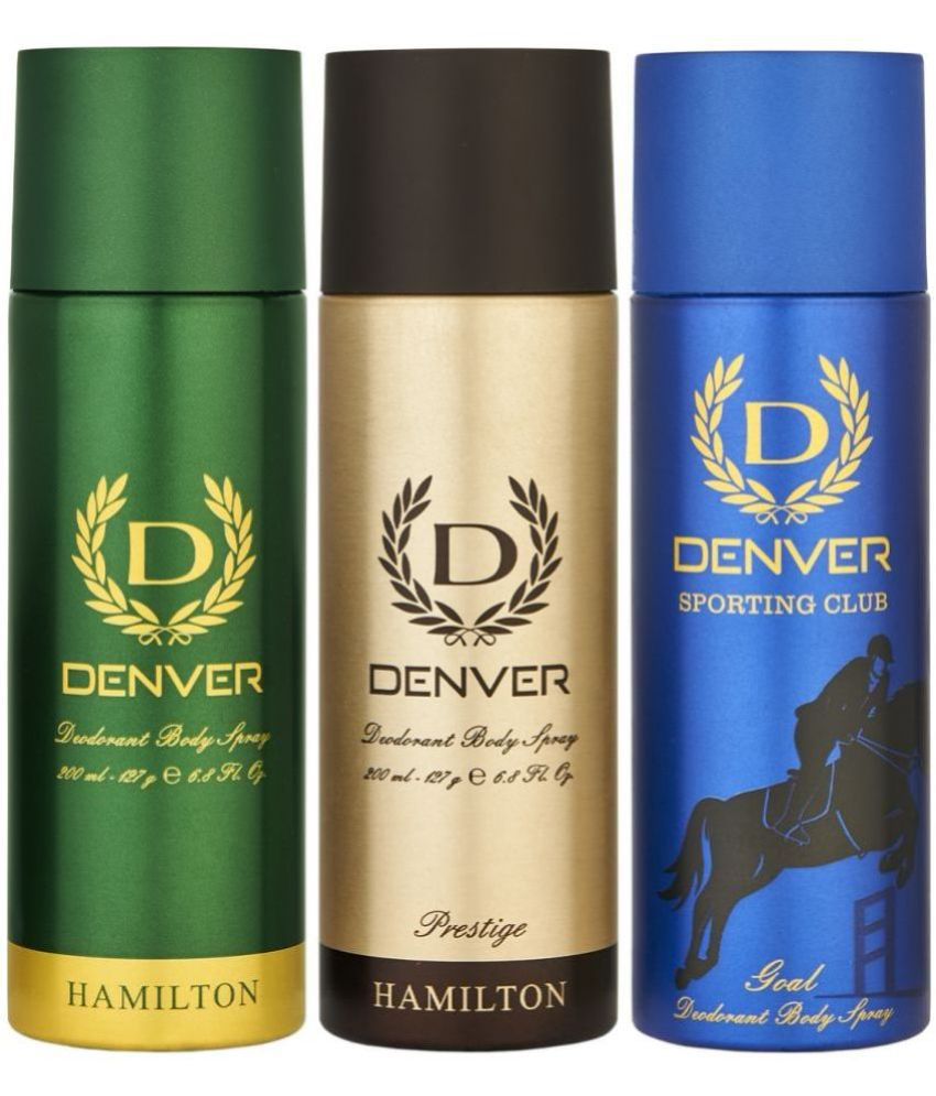     			Denver Hamilton , Prestige & Goal Deodorant Spray for Men 600 ml ( Pack of 3 )