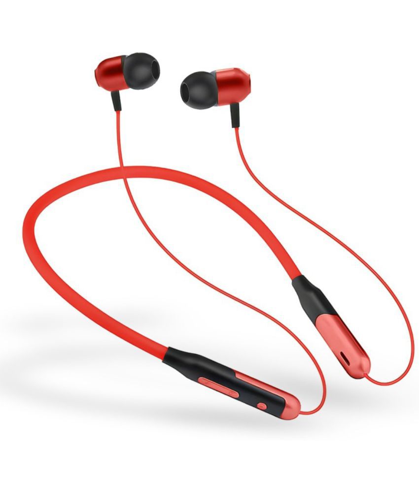     			FPX JAZZ Bluetooth Bluetooth Neckband In Ear 35 Hours Playback Active Noise cancellation IPX4(Splash & Sweat Proof) Red