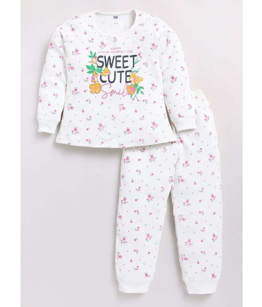     			Nottie planet Pack of 1 Girls Corduroy Top With Joggers ( White )