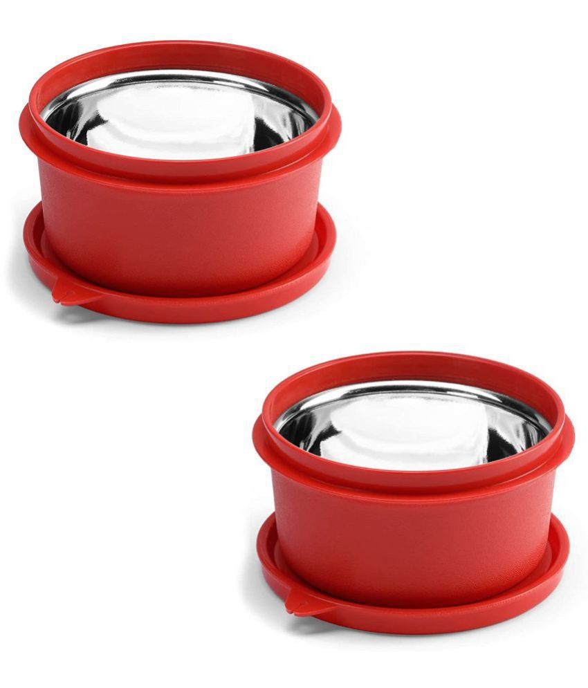     			Oliveware Steel Red Food Container ( Set of 2 )