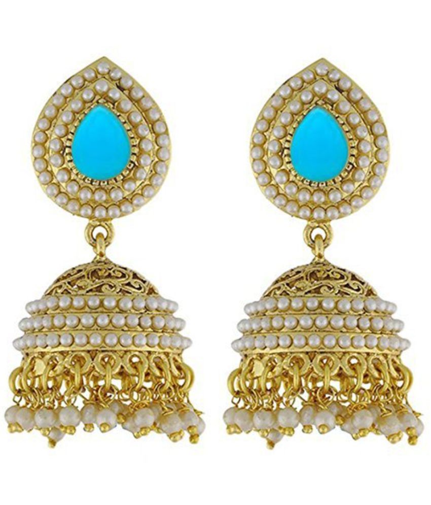     			YOUBELLA Blue Danglers Earrings ( Pack of 1 )